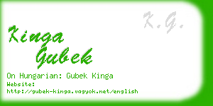 kinga gubek business card